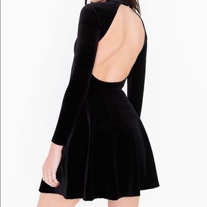 American Apparel backless velvet skater dress